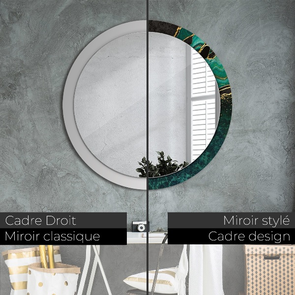 Round decorative mirror Marble green