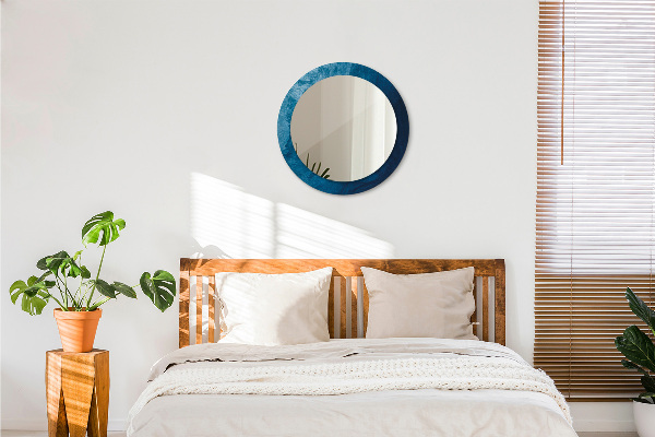 Round mirror frame with print Abstract art