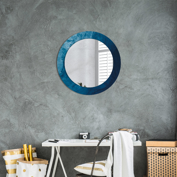 Round mirror frame with print Abstract art