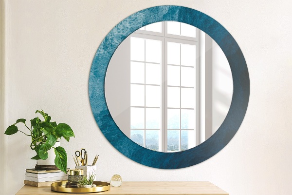 Round mirror frame with print Abstract art