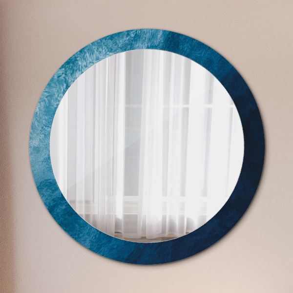 Round mirror frame with print Abstract art