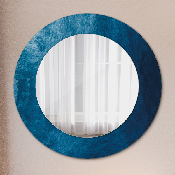 Round mirror frame with print Abstract art