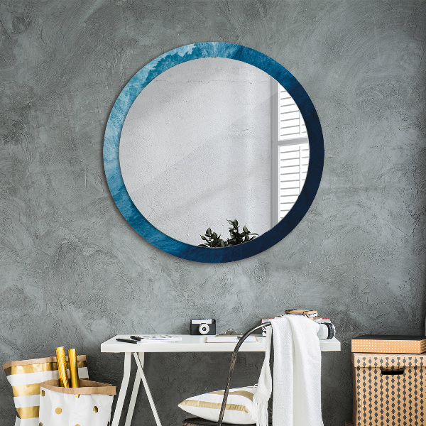 Round mirror frame with print Abstract art