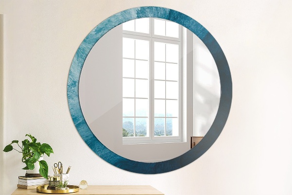 Round mirror frame with print Abstract art