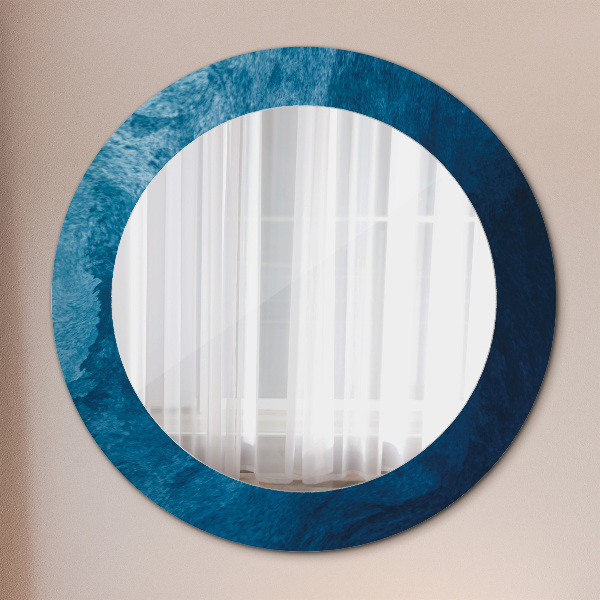 Round mirror frame with print Abstract art