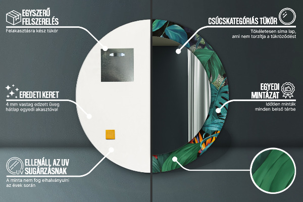 Round printed mirror Forest in the jungle