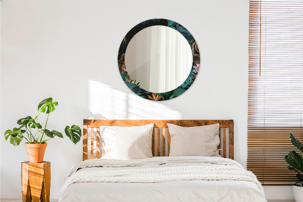 Round printed mirror Forest in the jungle