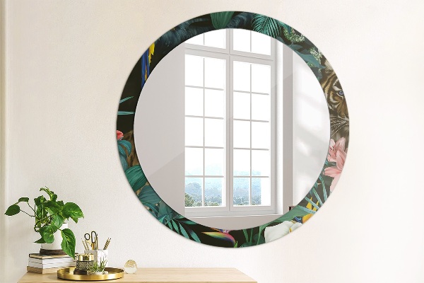 Round printed mirror Forest in the jungle
