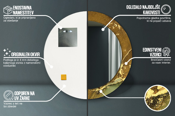 Round decorative mirror Metallic vortices