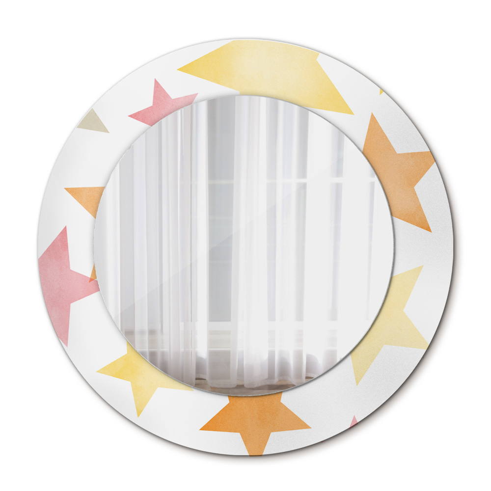 Round decorative mirror Pastel stars