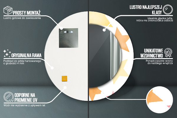 Round decorative mirror Pastel stars