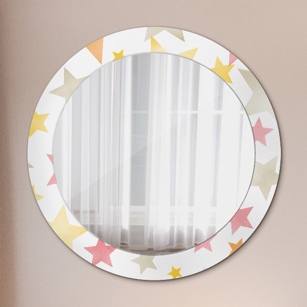 Round decorative mirror Pastel stars