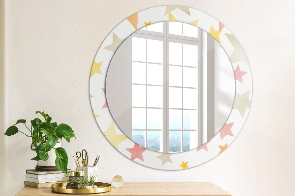 Round decorative mirror Pastel stars