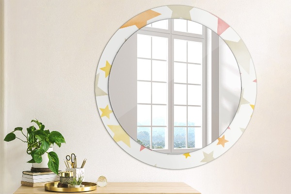 Round decorative mirror Pastel stars