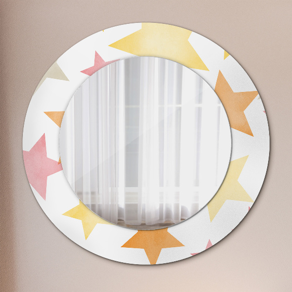 Round decorative mirror Pastel stars