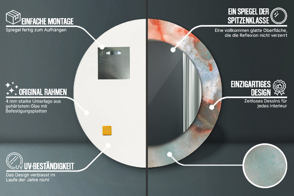 Round wall mirror decor Onyx marbles