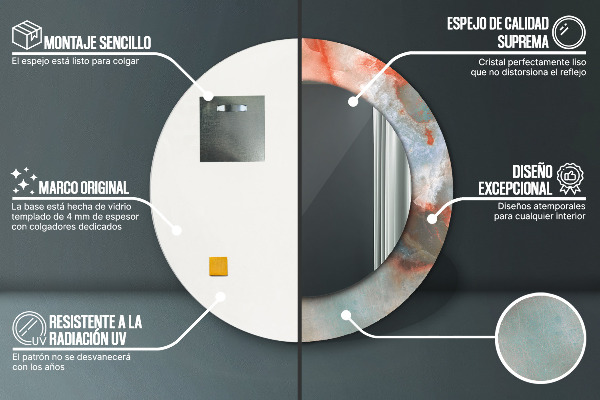 Round wall mirror decor Onyx marbles