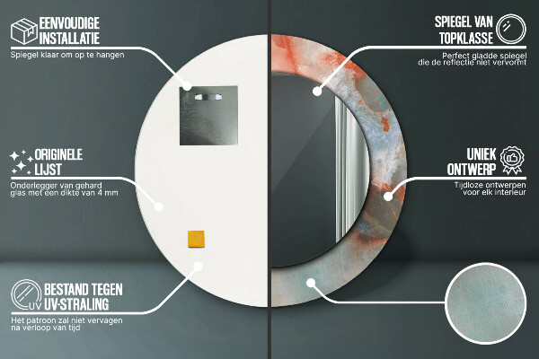 Round wall mirror decor Onyx marbles