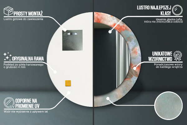 Round wall mirror decor Onyx marbles