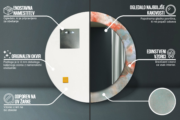 Round wall mirror decor Onyx marbles