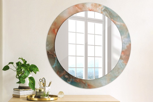 Round wall mirror decor Onyx marbles