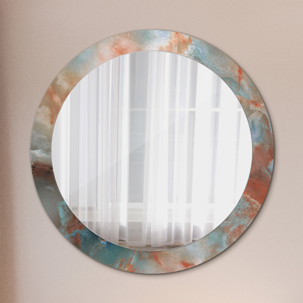 Round wall mirror decor Onyx marbles