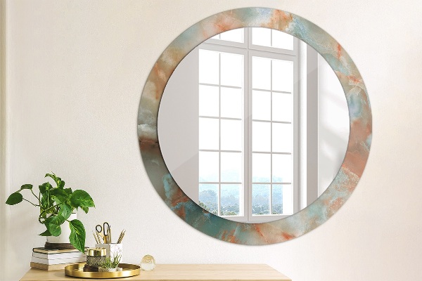 Round wall mirror decor Onyx marbles