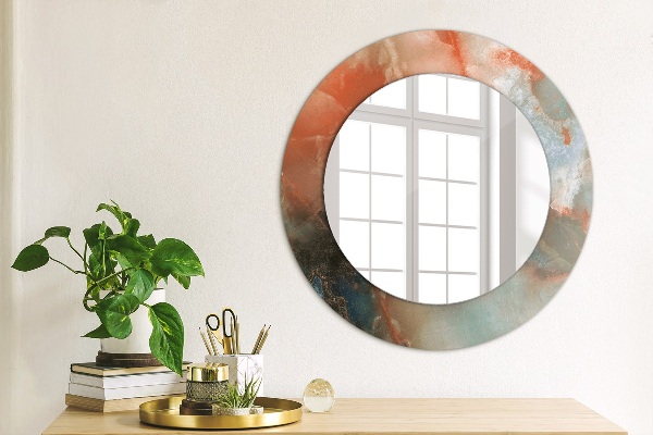Round wall mirror decor Onyx marbles