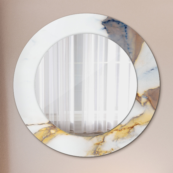 Round wall mirror decor White marble