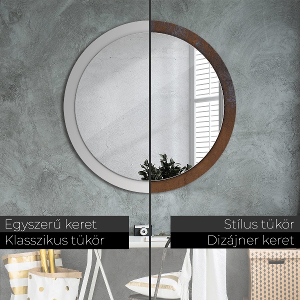 Round wall mirror decor Metallic rustic