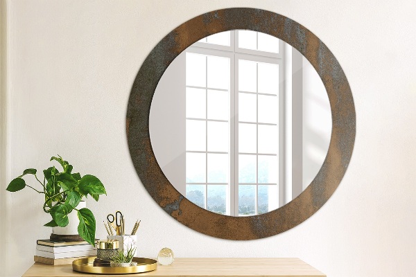 Round wall mirror decor Metallic rustic