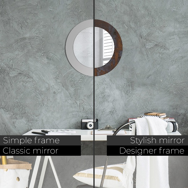 Round wall mirror decor Metallic rustic