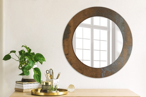 Round wall mirror decor Metallic rustic