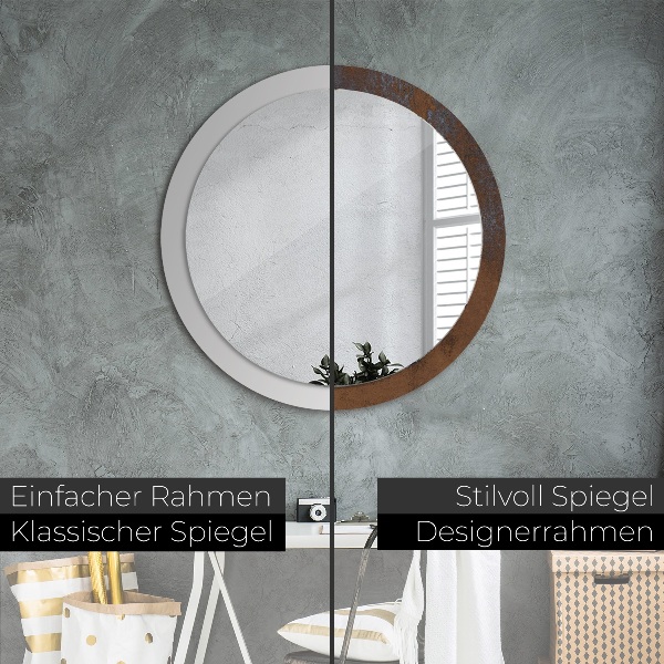 Round wall mirror decor Metallic rustic
