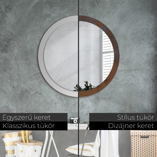 Round wall mirror decor Metallic rustic