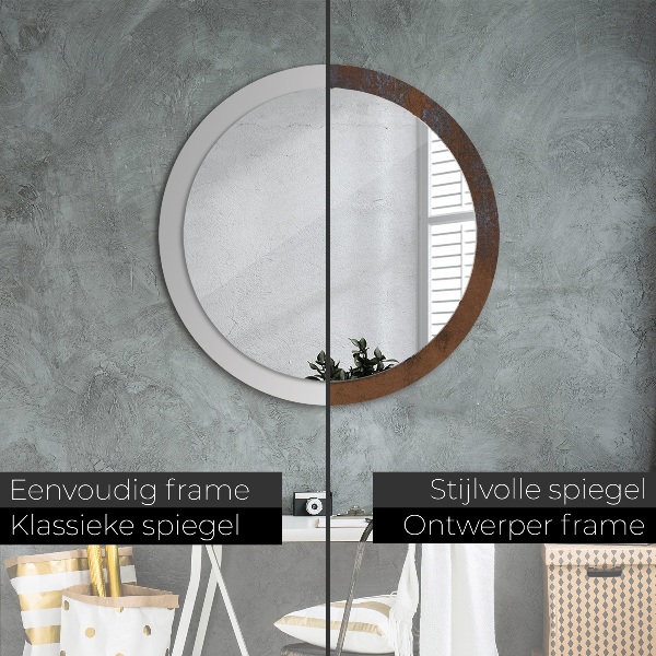 Round wall mirror decor Metallic rustic