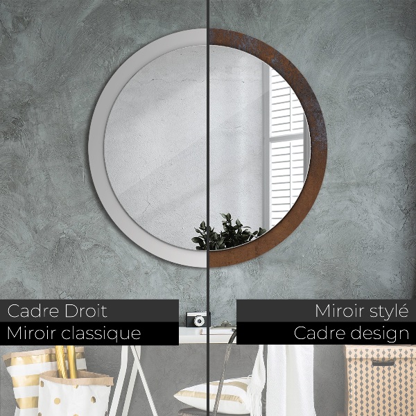 Round wall mirror decor Metallic rustic
