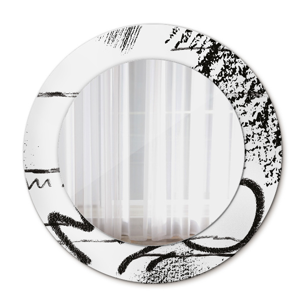 Round wall mirror decor Graffiti pattern