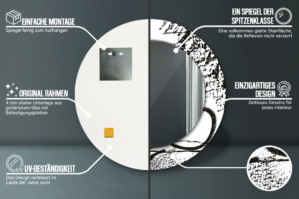 Round wall mirror decor Graffiti pattern