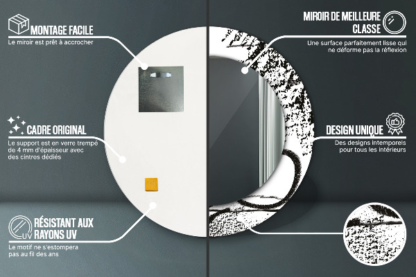 Round wall mirror decor Graffiti pattern