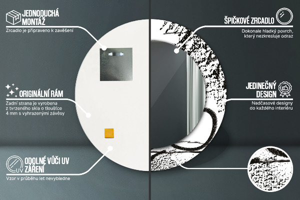 Round wall mirror decor Graffiti pattern