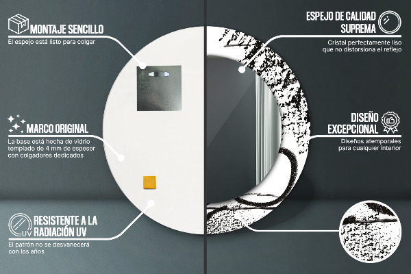 Round wall mirror decor Graffiti pattern