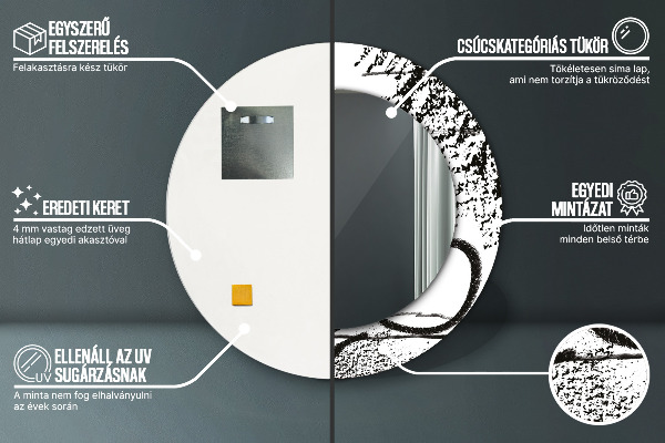 Round wall mirror decor Graffiti pattern