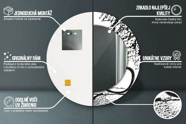 Round wall mirror decor Graffiti pattern