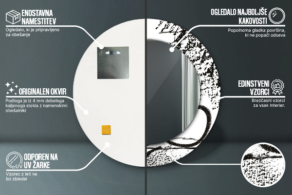 Round wall mirror decor Graffiti pattern