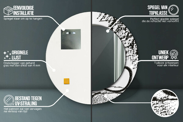 Round wall mirror decor Graffiti pattern