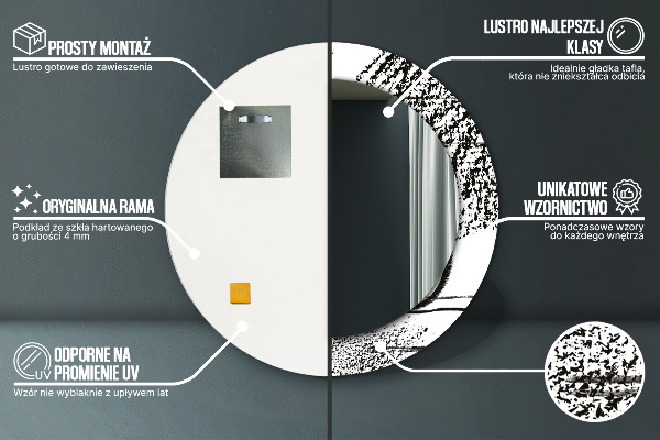 Round wall mirror decor Graffiti pattern