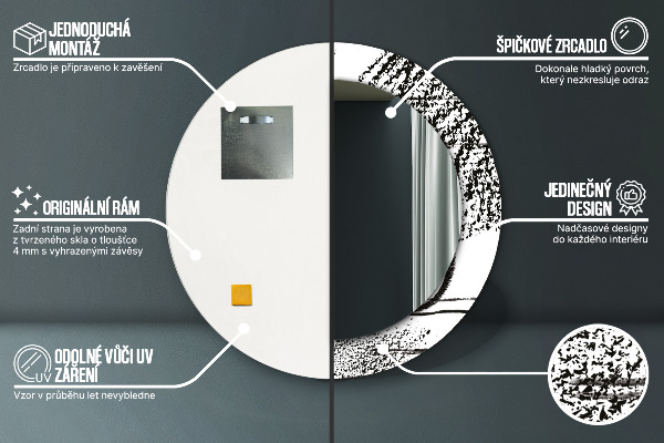 Round wall mirror decor Graffiti pattern