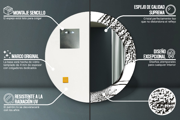 Round wall mirror decor Graffiti pattern