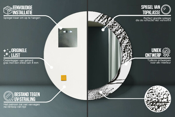 Round wall mirror decor Graffiti pattern